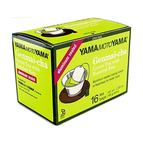 Yamamotoyama Genmaicha Green Tea With Roasted Rice, 16 Count (Pack Of 6)