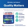 OWELL NATURALS Relief Legs Cream - Fast Acting Maximum Strength Natural with Aloe Vera Vitamin E, Soothing Formula