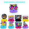 9Pcs 90S Birthday Party supplies set Honeycomb Centerpieces Double Sided Table Topper for 90'S Birthday Party Decorations (90S)