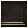 Gift Boutique 100 Gold and Black Cocktail Beverage Napkins 3 Ply Metallic Gold Foil Trim Stripe Disposable Paper Dessert Napkin for Wedding Holiday Baby Shower Graduation Party Supplies Decorations