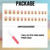 IMSOHOT Square Medium Press on Nails Sunset Yellow Gradient Fake Nails Matte French Tips False Nails with Rhinestone Designs Full Cover Acrylic Nails Glue on Nails for Women 24Pcs