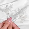 Yokawe Bridal Wedding Hair Pins Silver Pearls Bride Hairpin Crystal and Leaf Hair Accessorise for Women and Girls(2 PCS)