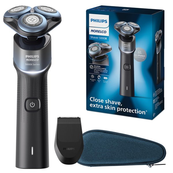 Philips Norelco Exclusive Shaver 5000X with SkinGlide Protective Coating, Rechargeable Wet & Dry Shaver with Precision Trimmer and Storage Pouch, X5006/85