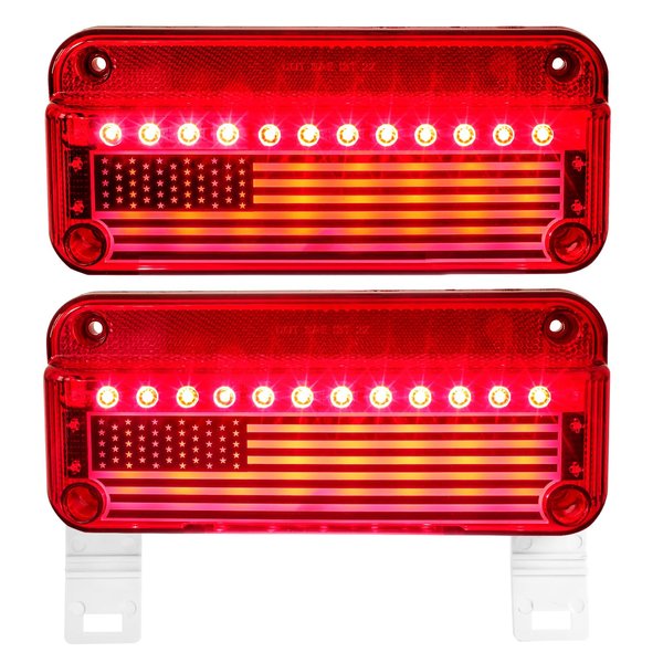 VINAUO RV Tail Lights LED, Camper Tail Lights, RV Brake Lights, RV Trailer Lights Stop Turn Tail LED, RV Tail Lights with White Base Brackets LED Trailer Lights, LED Camper Tail Lights