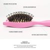 Hair Brush, BESTOOL Small Travel Hair Brushes for Women, Men or Kids, Wooden Toddler Boar Bristle Hair Brush for Detangling, Defrizz, Distribute Oil (Pink)