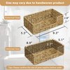 Graciadeco Bathroom Disposable Guest Towel Napkin Holder Long Seagrass Woven Rattan Wicker Table Dinner Paper Hand Guest Towel Napkin Basket Tray Caddy for Kitchen