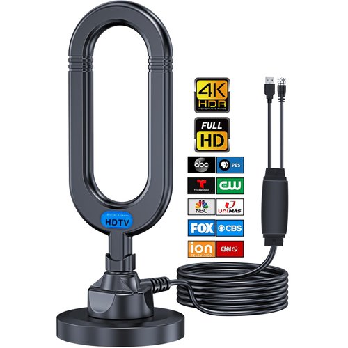 WUMINGLU TV Antenna for Smart TV Indoor 2024 Newest Clear 4K Digital Antenna HD TV Up to 380 Miles Long Range Local Channels Indoor Outdoor Amplifier Signal Booster Cable Easy Setup