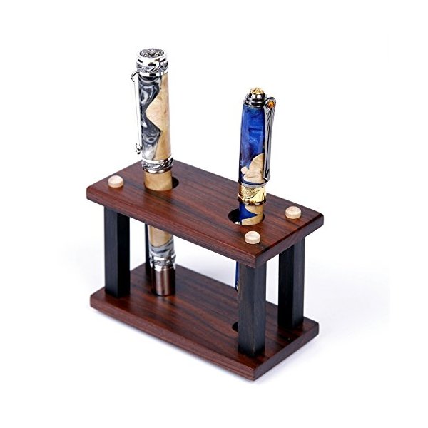 Lanier Pens Rosewood and Ebony Upright Stand - 2 Pen