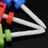 Ceramic Nail Drill Bits Set Manicure Machine Accessories Professional Electric Nail Drill Bits for Acrylic Nails Nail Art Tools Size 3/32" (Small Flame Top, Coarse+Medium+Fine)