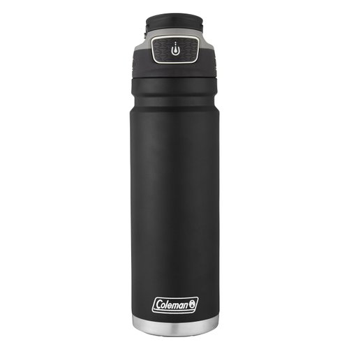 Coleman AUTOSEAL FreeFlow Stainless Steel Water Bottle, Black, 24 oz