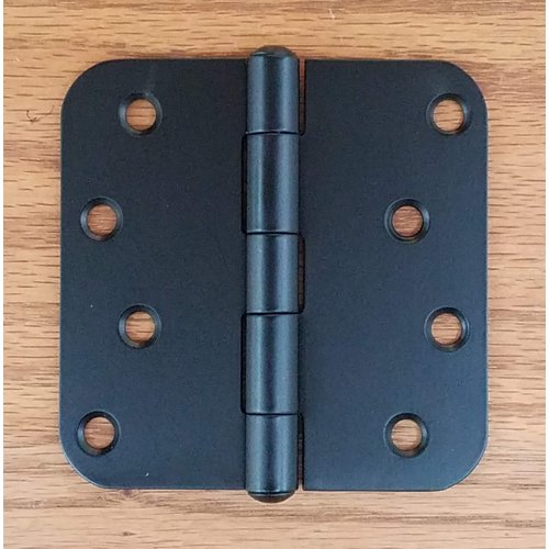 Hinge Outlet Black Stainless Steel Door Hinges - 4 Inch with 5/8 Inch Radius, Non-Removable Pin, Highly Rust Resistant, 3 Pack