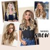 Clip in Hair Extensions 70g Seamless Clip in Hair Extensions Human Hair Balayage Blonde Highlighted Medium Brown Human Hair Clip in Extensions 7pcs 16inch Double Weft Remy Hair Extensions