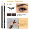 5 Pcs Waterproof Dual-Sided Fine Tip Brow Pencils Pack,Ultra-Fine Mechanical Pencil,Draws Tiny Brow Hairs, Defines, Fills Brows, Shapes, Contours, Combs, (Pack of 5)-Black