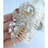 Sindary Wedding Headpiece 3.74" Bridal Hair Comb Austrian Crystal HZ4243 (Gold-Tone Clear)