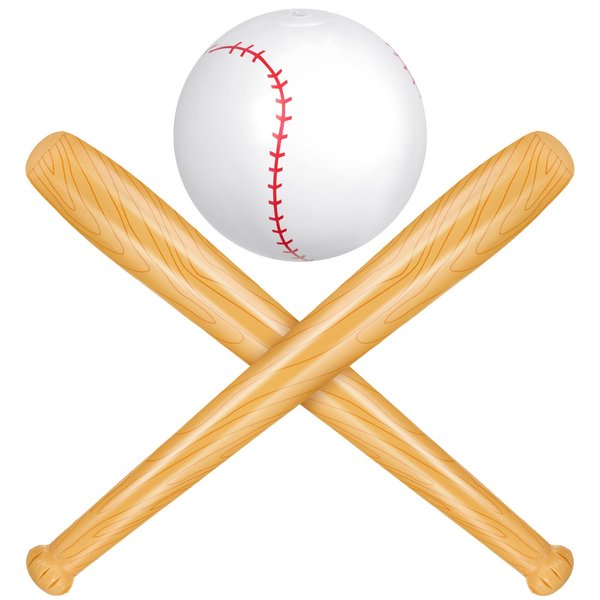 Lewtemi 3 Pcs Set of Baseball Beach Ball Baseball Bat Inflates, Including Beach Ball Baseball and 2 Inflatable Baseball Bat, Kids Baseball Party Favors for Pool Beach(Brown Color)