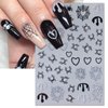 IDDFEVE Halloween Nail Art Stickers, Slivery Nail Decals, 3D Self-Adhesive Design for DIY Nail Supplies Decoration (6 Sheets)