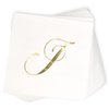 Gift Boutique 100 Gold Monogram Cocktail Napkins Letter J Disposable Paper Pack Elegant Metallic Golden Foil Hand Napkin for Powder Room Wedding Holiday Birthday Party Baby Shower Decorative Towels