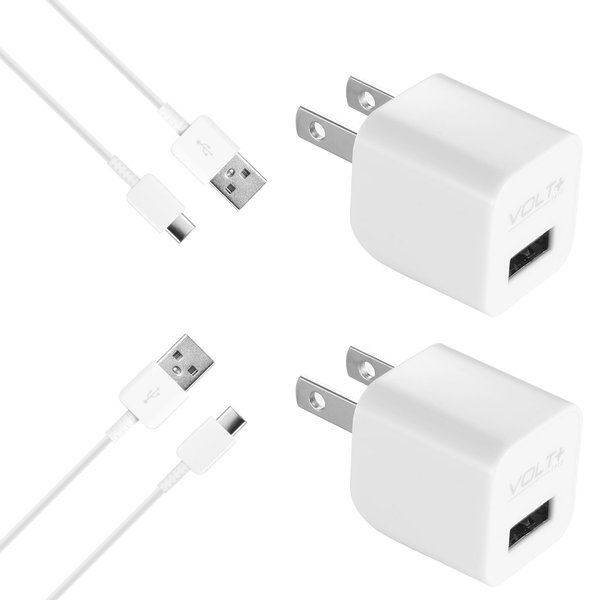 Genuine Charging Kit Compatible with Asus ProArt Display PA329CV Folding Blade Upgraded 1A Travel Plus Detachable HiPower USB-C Data Sync Cable! (2 Pack/White)