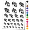 Cat Playing with Basket of Yarn Knitting Crocheting Temporary Tattoo Water Resistant Fake Body Art Set Collection - Black (One Sheet)