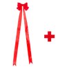ASKUANG Silky Satin Long Tail Red Bow Hair Clip and Red Cross Shaped Clip Kit for Women Girls Daily Party Cosplay
