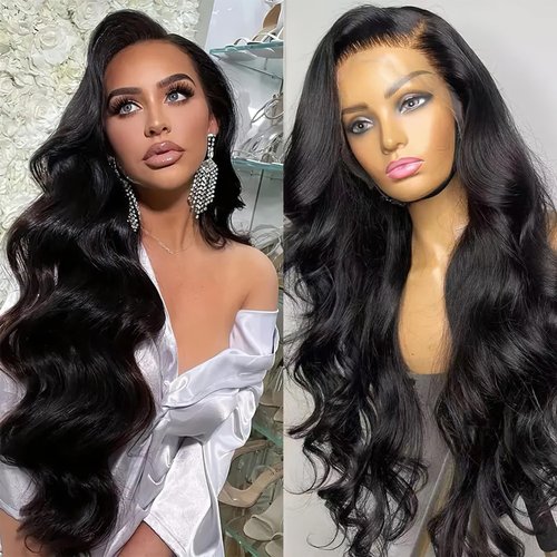AUOCATTAIL 13x4 Body Wave Lace Front Wigs Pre Plucked Pre Cut 180% Density Glueless Wigs Natural Looking Synthetic Heat Resistant Fiber Wig for Daily Party Use (30 Inch)