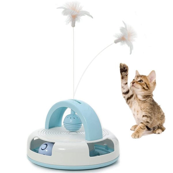 MIAOXSEN Cat Toys Interactive Ball Feather Toys for Indoor Cats, Catnip Toy for Kitten with Replacement