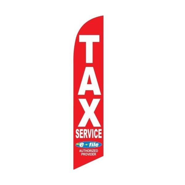 Windless Full Sleeve Swooper Flag TAX SERVICE (IRS e-FILE) Red White