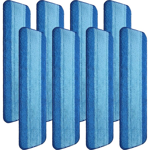 8 Pieces Microfiber Cleaning Pads Compatible with Bona Mop Reusable 18 Inch Mop Replacement Pads Washable Microfiber Mop Pads Refills Replacement Mop Heads for Floor Cleaning