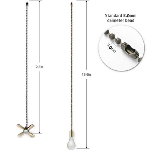 Ceiling Fan Pull Chains 13.6 Inches Fan Pulls 2 Pcs Ceiling Fan Pull Cord Fan Pull Set for Ceiling Fan Light and Lamps