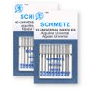 20 Schmetz Universal Sewing Machine Needles - Assorted Sizes - 2 Cards