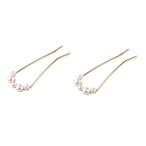 2 Pieces Gold Pearl U Shape Hair Fork,Pearl Hair Sticks Classic Elegant Hair Accessories Bridal Ornaments Fashion U shaped Hair Fork Hair Pins Hair Care Hair Accessories