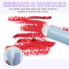 Vnjaoi 2 Pcs Silicone Nail Brush with Cap Picking Dotting Gradient Pen Brush, Beveled Head Nail Ombre Brush, Acrylic Nail Painting Brush for French Nail Tip Design Manicure DIY Tools