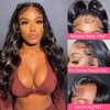 Drosuud 13x6 Lace Front Wigs Pre Plucked 180% Density 24 Inch Body Wave Lace Front Wigs HD Lace Frontal Wigs for Women Natural Black Color Glueless Wigs