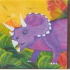 Amscan 509766 Prehistoric Dinosaurs Beverage Napkins, 16 pcs, Party Favor