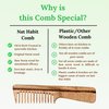 THE Unltd India Neem wood Handmade Comb For Detangling Long, Thick and Wavy Hair, Wide Tooth Structure for Gentle Grooming Anti Static, Hair Comb With Handle for Men, Women and Kids (Wide Teeth)