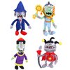 4 PCS PVZ Plant and Zombies Plush Zombies Sets 1 2 Stuffed Soft Toys Wizard Zombie, Sun Zombie, Red Boy Zombie, Sticker Zombie PVZ Figure Doll New