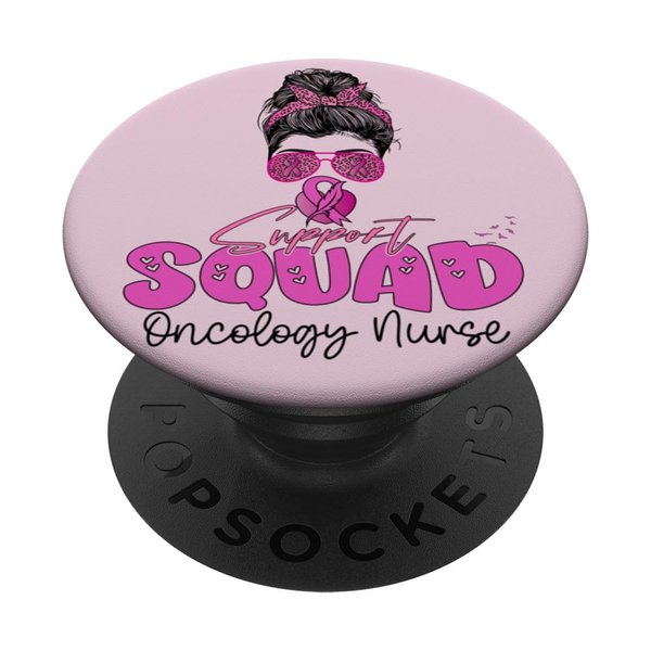 Oncology Nurse Support Squad Team Breast Cancer Awareness PopSockets Standard PopGrip