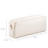 DOBMIT Big Capacity Pencil Case, Pure Color Pen Pouch with Zipper Stationary Storage Bag for Adult Students Officers, Cream White
