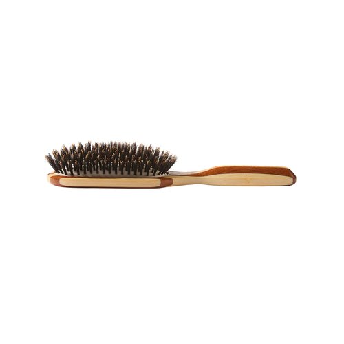 Bass Brushes | Shine & Condition Hair Brush | Natural Bristle FIRM | Pure Bamboo Handle | Medium Paddle | Striped Finish | Model 897 - SB