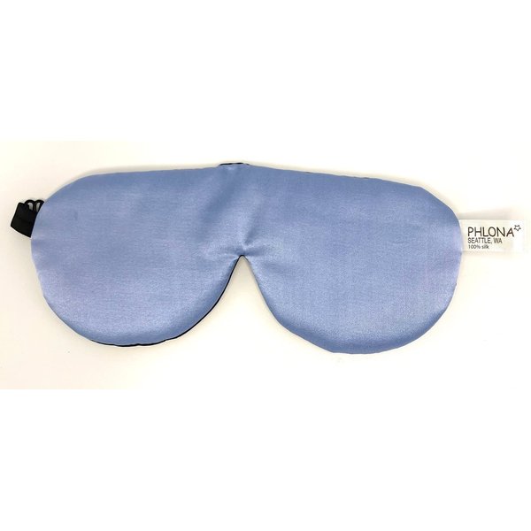Silk Sleep Mask, 100% Real Mulberry Silk Satin Eye Mask, Soft Eye Cover, Silk Blindfold, Organic Eyeshade with Natural Hand Dyed Silk (Light Blue, 8.3” x 3.5” (21 x 9 cm))