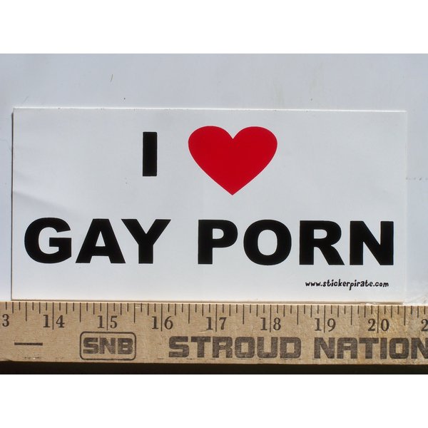 * Magnet * I Love Gay Porn Magnetic Bumper Sticker Prank