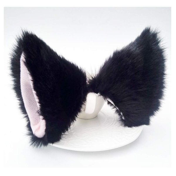 Cat Ears Hair Clips Fox Ears Barrettes Women Furry Fur Cat Headpiece Holiday Hair Pins Sweet Halloween Party Decoration Headband Anime Cosplay Costume Kitty Kitten Hair Accessories Black - Pink