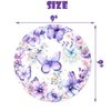 121 Pcs Butterfly Birthday Party Decor Spring Butterfly Paper Plates Napkins Forks Cups Tablecloth Banner Dinnerware for Butterfly Girls Baby Shower 1st 2nd 3rd 4th Bday Party Supplies Decorations