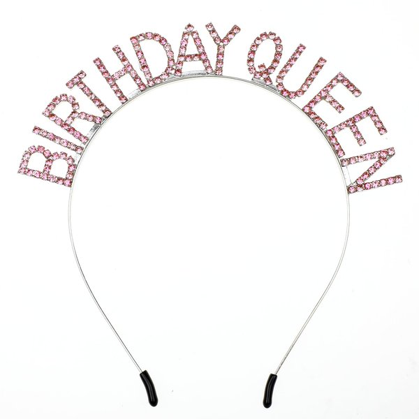 Vin Beauty Birthday Headband Birthday Queen Birthday Tiara, Happy Birthday Headband, Birthday Headbands for Women, Pink Birthday Headband for Girls Happy Birthday Accessories(Pink)