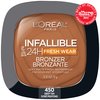 L'Oreal Paris Infallible Up to 24H Fresh Wear Soft Matte Longwear Bronzer. Waterproof, heatproof, Transfer, humidity and sweatproof, Deep Tan, 0.31 oz