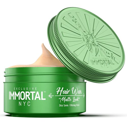Immortal NYC Matte Look Hair Wax - 8 out of 9 Holding Ability, Matte Finish - All Natural Water-Based Hair Wax for Men - No Residue, All Hair Types