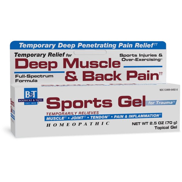 Nature's Way Boericke & Tafel Sports Gel, Relief for Deep Muscle, Joint, Tendon, & Back Pain and Inflammation, Homeopathic, 2.5 oz