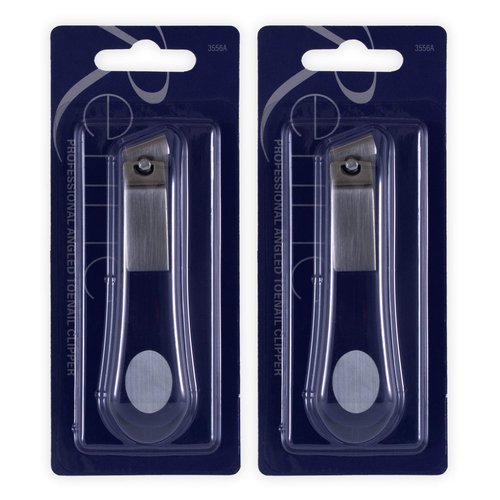 REFINE - Japan - Professional Angled Toenail Clipper, Straight Edge, Stainless Steel, 2 Count