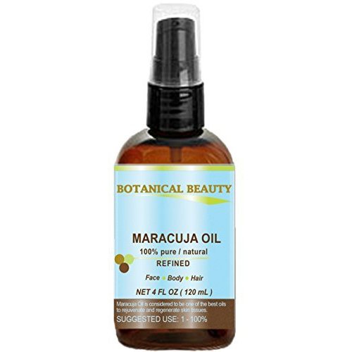 MARACUJA OIL 100% Pure Natural Cold Pressed Undiluted for Face, Skin, Hair, Body, Lip, Nails 4 Fl.oz.- 120 ml Rich in vitamin C by Botanical Beauty