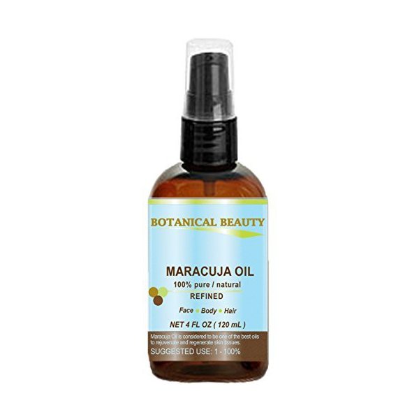 MARACUJA OIL 100% Pure Natural Cold Pressed Undiluted for Face, Skin, Hair, Body, Lip, Nails 4 Fl.oz.- 120 ml Rich in vitamin C by Botanical Beauty
